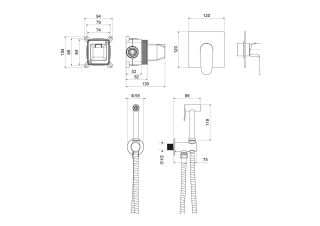 Гигиенический ручной душ Aquatek Оберон AQ1219MB черный