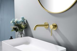 Смеситель встраиваемый для раковины Aquatek Европа AQ1313BG шлифованное золото