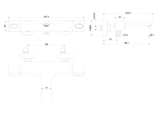 Смеситель для ванны Aquatek Альфа AQ1943CR с термостатом хром
