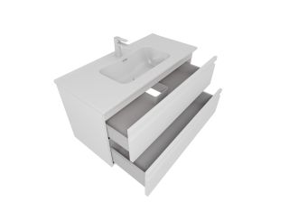 Тумба с раковиной Aquatek Вега AQ77100-MW 101 см белый матовый