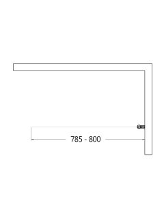 Шторка на ванну AQUAme AQM2859-R правая 80см чёрный матовый