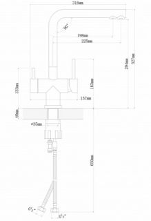 Смеситель для кухни Florentina Арес с подключением под фильтр серый шёлк