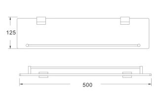 Полка стеклянная Rose RG1719T 50см пепельный