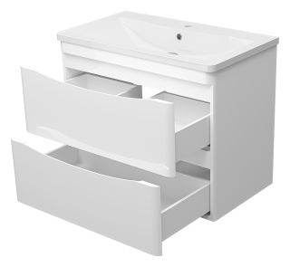 Подвесная тумба под раковину Misty Атлантик 80 см белый