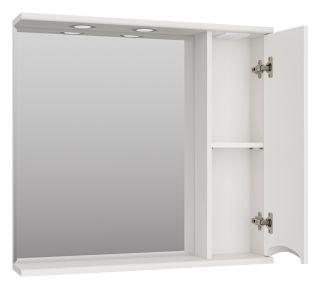 Зеркальный шкаф с подсветкой Misty Атлантик правый 80см белый