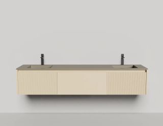 Подвесная тумба Salini Domino 27D120DINF 200см эмаль с фрезеровкой для двух встраиваемых раковин