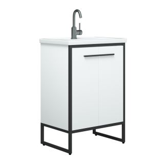 Тумба под раковину Corozo Айрон 70см белый/чёрный SD-00000411