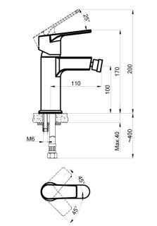 Смеситель для биде AZARIO TREYA AZ-15686601