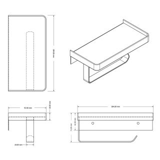 Бумагодержатель AZARIO ALTRE AZ-688B  полкой для телефона, черный матовый