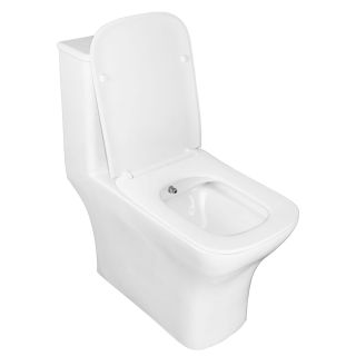 Унитаз моноблок с функцией биде Azario Lodi AZ-8617B напольный, безободковый, горизонтальный слив, сиденье дюропласт микролифт