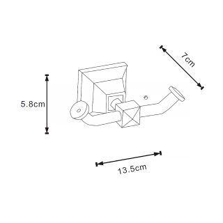 Крючок двойной AZARIO ALTRE AZ-96005AB черный матовый