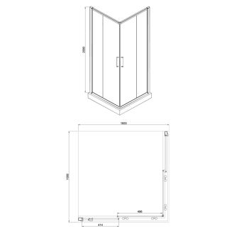 Душевое ограждение Azario GREENWOOD AZ-NNE1142 1000 1000х1000х1850