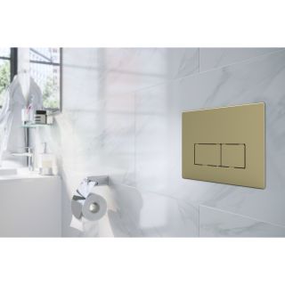 Кнопка смыва AZARIO KAPRIS AZ-8200-0091/AZ-P58-0160 двойная, квадратная, цвет золото