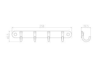 Вешалка с четырьмя крючками для ванной Wonzon & Woghand WW-9384-4 хром