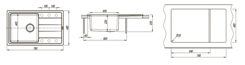 Кухонная мойка Florentina Комби 780 жасмин