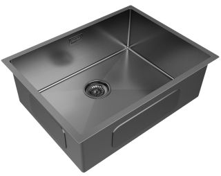 Мойка кухонная Paulmark Next PM215844-GM воронёная сталь