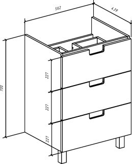 Тумба под раковину Bellezza Пегас 60см бежевый 00000007769