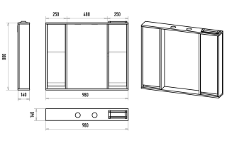 Зеркальный шкаф с подсветкой Brevita Balaton BAL-04100-01-011 100см белый