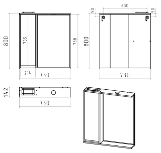 Зеркальный шкаф с подсветкой Brevita Balaton BAL-04075-01-01Л левый 75см белый/серый