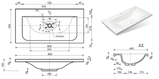 Раковина Эстет Bali silk ФР-00014912 80см белый