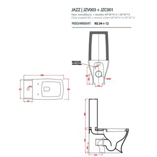 Бачок для унитаз Artceram JAZZ JZC001 01 00 белый