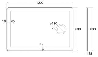 Зеркало с подсветкой и косметической линзой Art&Max Latina 120x80см AM-Lat-1200-800-DS-F-X3