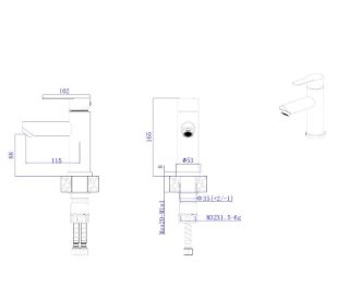 Смеситель для умывальника RUSH Santiago черный (SUS1116-11Black)