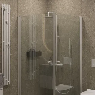 Душевой уголок на монопетле by Deonria U-80-79-6-T-WR 80x79см белый/прозрачный