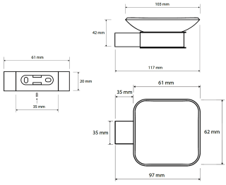 Bemeta Via 135008022 мыльница настенная