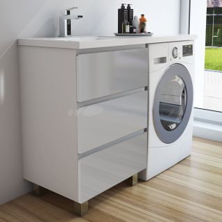 Комплект мебели Dallas Luxe 1200х482 левосторонний напольный 3 ящика (ШхГхВ) 548х476х860