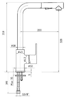 Смеситель для кухни E.C.A. Nita 102118128EX хром