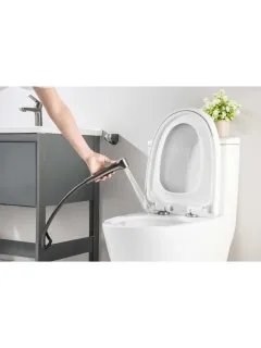 Смеситель для раковины с гигиеническим душем Aquatek Лугано AQ1712BGM оружейная сталь