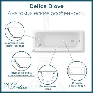 Ванна чугунная Delice Biove DLR220509-AS 170x75