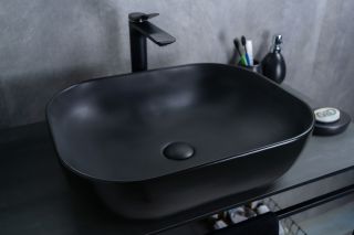 Раковина Gid Bm1302 53348 накладная черная матовая 50x40x14