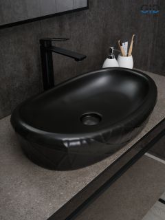 Раковина Gid Bm777 53357 накладная черная матовая 60x39x13.5