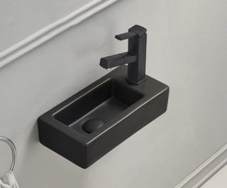 Раковина Gid Bm9272L 62203L подвесная черная матовая 36.5x18x9