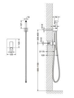 Гигиенический душ Timo Briana со смесителем чёрный 7189/03SM