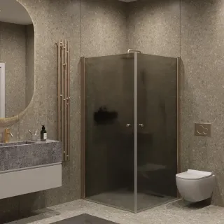 Душевой уголок на монопетле by Deonria U-90-89-6-GM-BR 90x89см бронза/графит матовый