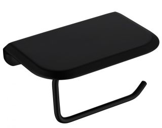 Бумагодержатель ABBER Nord AA1530B с полкой для телефона чёрный матовый