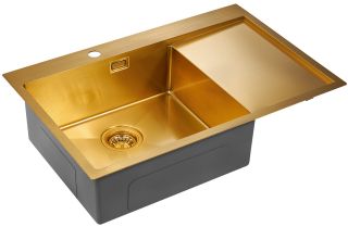 Мойка кухонная Paulmark Elde PM807851-BGL левая брашированное золото