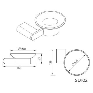 Мыльница Knotlor SD102RB, бронза