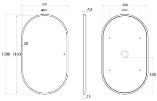 Зеркало с холодной подсветкой Art&Max Bari 50x120см белый матовый AM-Bar-500-1200-DS-F-White