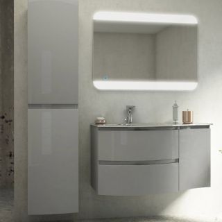 Шкафчик под раковину, левосторонний Cezares 34x55 Grigio lucido Vague 54856