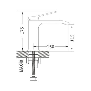 Смеситель для раковины Shevanik S4001H чёрный