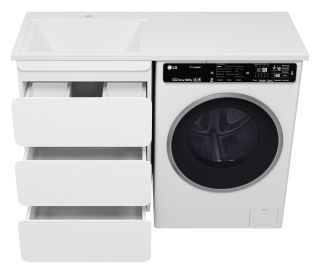 Напольная тумба под раковину Misty Чегет под стиральную машину 55см белый