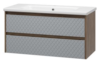 Подвесная тумба под раковину Brevita Chester CHE-09100-49502Я 100см серый/дуб Чарльстон темно-коричневый