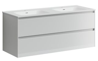 Подвесная тумба под двойную раковину Sancos Cento CN120-2W 120см белый глянец