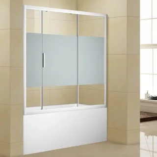 Шторка на ванну Aquanet Practic AE10-B-150H150U-CP 243611 150 см прозрачное стекло/шелкография профиль хром