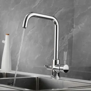 Смеситель для кухни Shevanik S268 с подключением фильтра хром