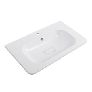 Раковина из искусственного мрамора, 80 см CEZARES CZR-800/480-LV-MR-NV белый